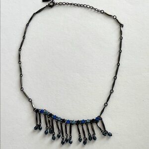 1928 Gunmetal and blue necklace NEW
